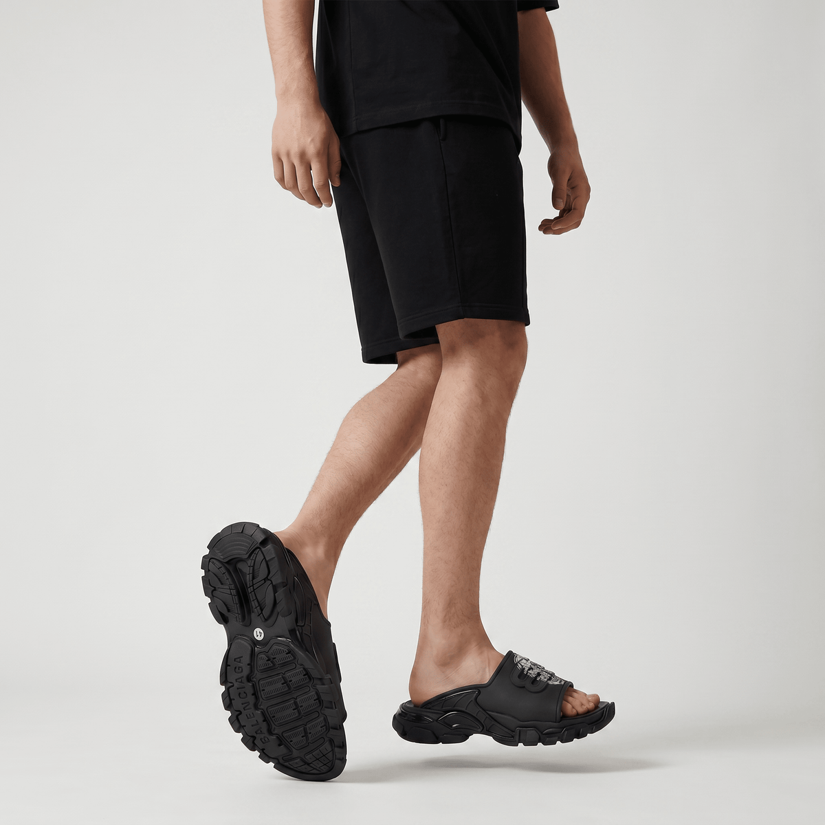 Balenciaga Black Minimal Chunky Slides – Luxury Streetwear Slippers ⚫✨ - MASTERPIECE