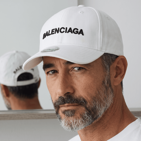 Balenciaga Embroidered Logo Baseball Cap – White