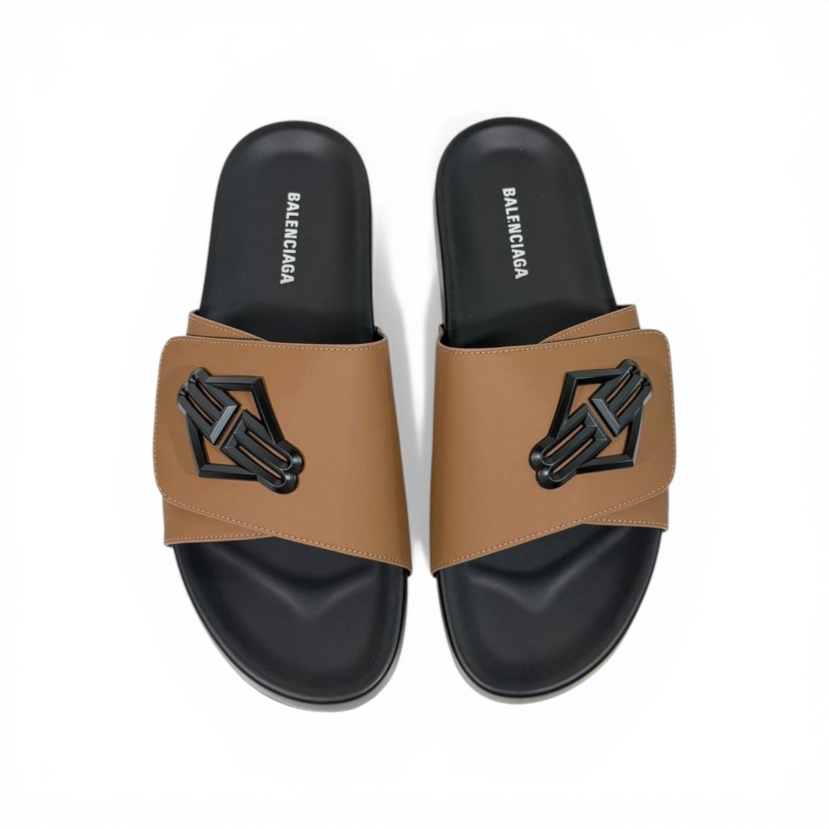 BALENCIAGA Luxury Brown Slide – Statement Logo Design & Premium Minimal Style 👟✨ - MASTERPIECE
