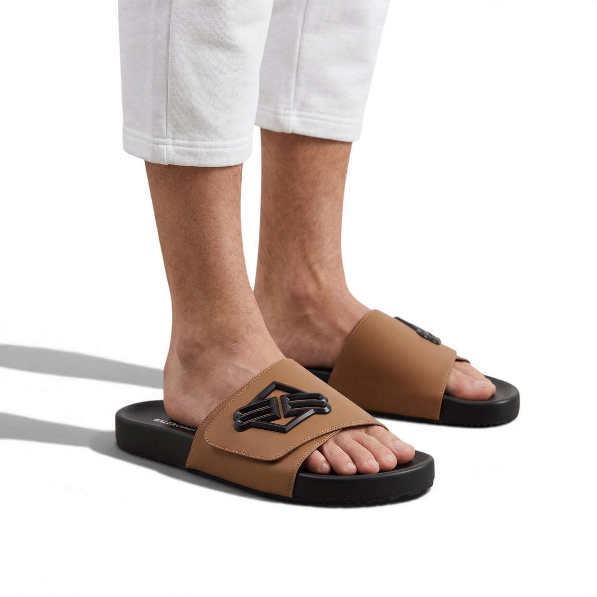 BALENCIAGA Luxury Brown Slide – Statement Logo Design & Premium Minimal Style 👟✨ - MASTERPIECE