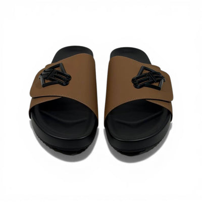 BALENCIAGA Luxury Brown Slide – Statement Logo Design & Premium Minimal Style 👟✨ - MASTERPIECE