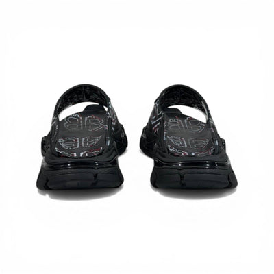 BALENCIAGA Luxury Graphic Slide Sandals – BB Logo Print & Chunky Streetwear Sole 👟🔥 - MASTERPIECE