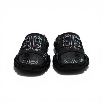 BALENCIAGA Luxury Graphic Slide Sandals – BB Logo Print & Chunky Streetwear Sole 👟🔥 - MASTERPIECE