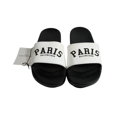 Balenciaga Paris Black & White Slides – Iconic Luxury Summer Sandals 🖤🤍👡 - MASTERPIECE