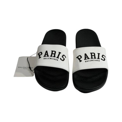 Balenciaga Paris Black & White Slides – Iconic Luxury Summer Sandals 🖤🤍👡 - MASTERPIECE