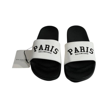 Balenciaga Paris Black & White Slides – Iconic Luxury Summer Sandals 🖤🤍👡 - MASTERPIECE