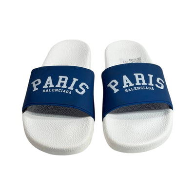 Balenciaga Paris Blue Slides – Premium Summer Luxury Slippers 💙🤍 - MASTERPIECE