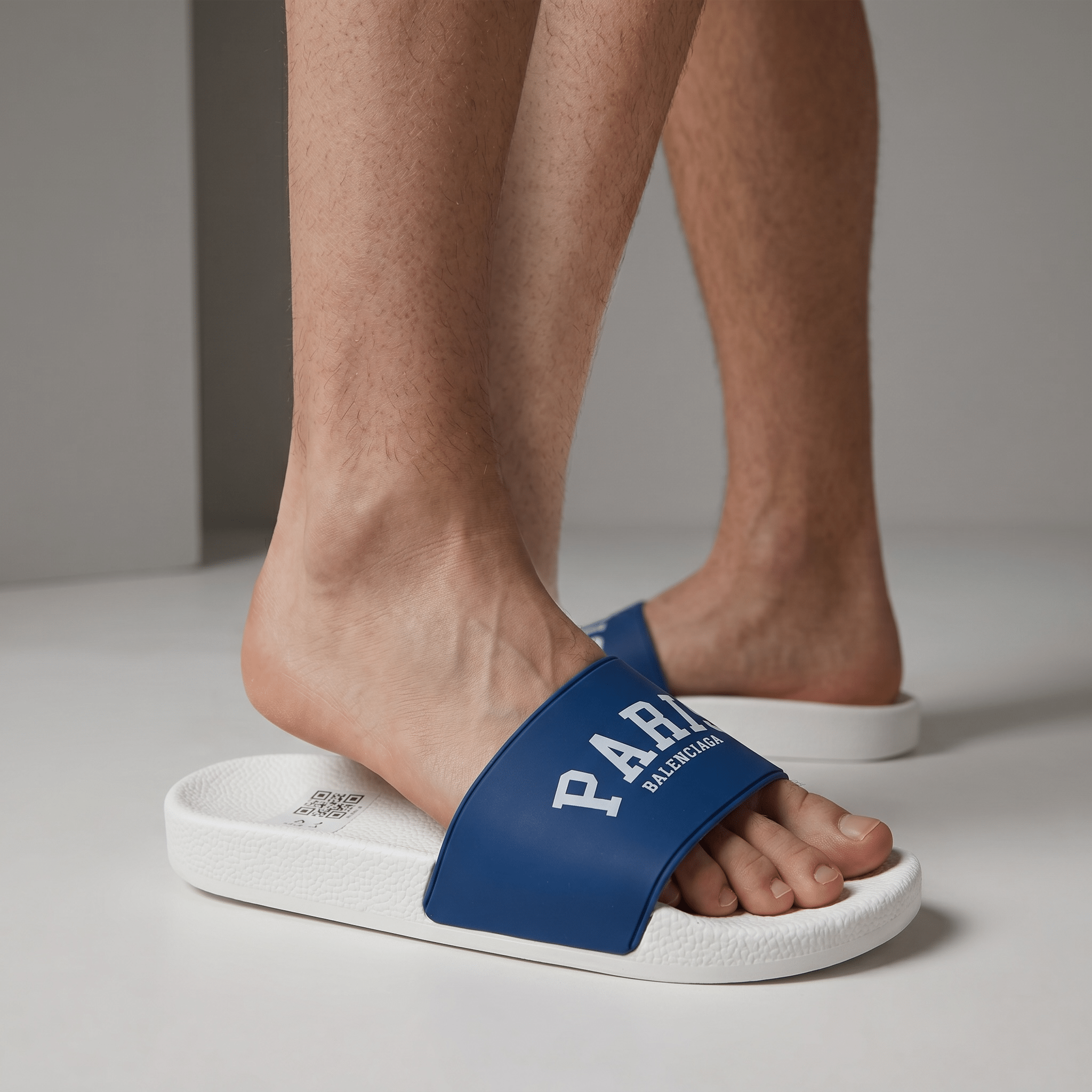 Balenciaga Paris Blue Slides – Premium Summer Luxury Slippers 💙🤍 - MASTERPIECE