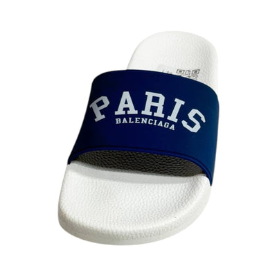 Balenciaga Paris Blue Slides – Premium Summer Luxury Slippers 💙🤍 - MASTERPIECE