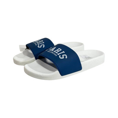 Balenciaga Paris Blue Slides – Premium Summer Luxury Slippers 💙🤍 - MASTERPIECE