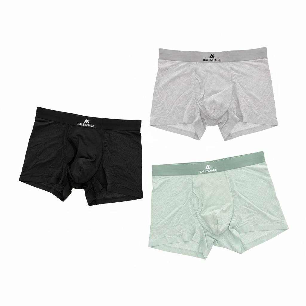 Balenciaga Premium Boxer Briefs Set – Luxury Comfortable Men Underwear Collection 🖤🤍💚 - MASTERPIECE