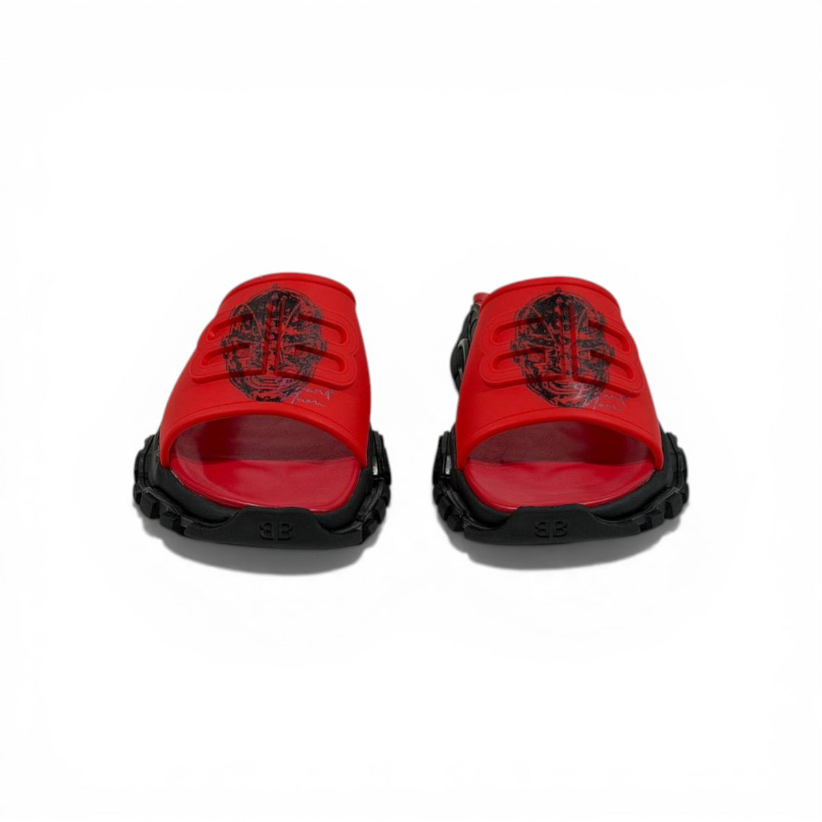 Balenciaga Red Chunky Slides – Minimal Streetwear Statement Slippers 🔴🔥 - MASTERPIECE