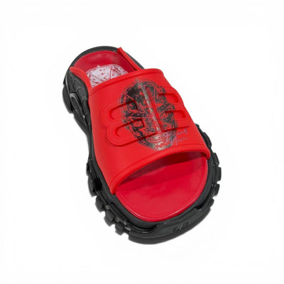 Balenciaga Red Chunky Slides – Minimal Streetwear Statement Slippers 🔴🔥 - MASTERPIECE