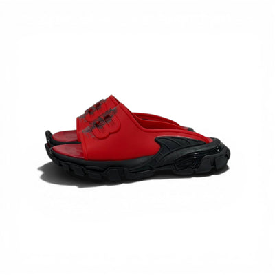 Balenciaga Red Chunky Slides – Minimal Streetwear Statement Slippers 🔴🔥 - MASTERPIECE