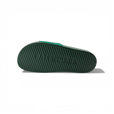 🟢 Balenciaga Slides – Green Logo Edition 🤍✨ - MASTERPIECE
