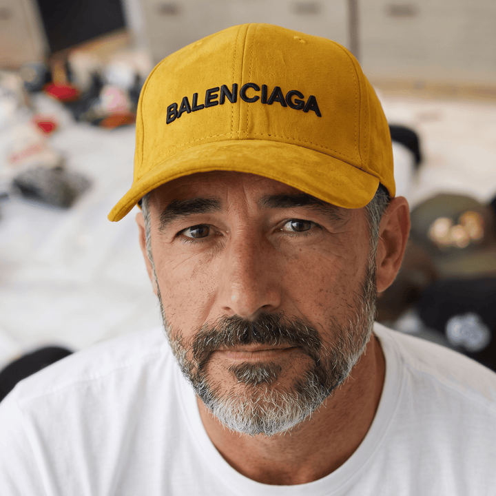 Balenciaga Suede Cap — Mustard
