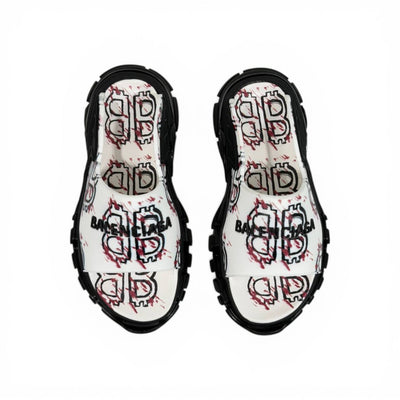 Balenciaga White Graffiti Chunky Slides – Bold Streetwear Slippers ⚪🔥 - MASTERPIECE