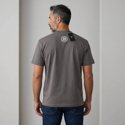 Balmain Crest Logo T-Shirt – Grey Edition ⚜️🩶 | Minimal Luxury Essential - MASTERPIECE