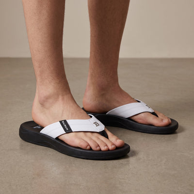 Balmain Logo Flip-Flops – White & Black Comfort 🩴 - MASTERPIECE