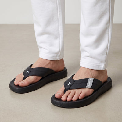 Balmain Logo Thong Sandals – Black 🖤🩴 - MASTERPIECE