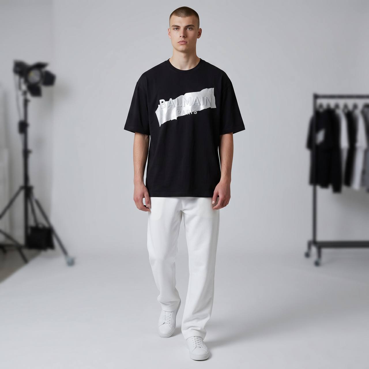 Balmain Paris Oversized Logo T-Shirt – Midnight Black 🖤✨ - MASTERPIECE