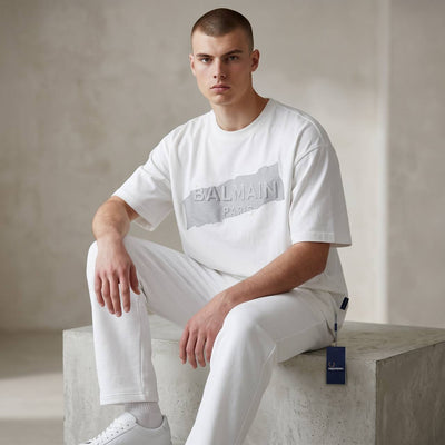 Balmain Paris Oversized Logo T-Shirt – Pure White ✨🤍 - MASTERPIECE
