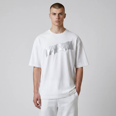 Balmain Paris Oversized Logo T-Shirt – Pure White ✨🤍 - MASTERPIECE