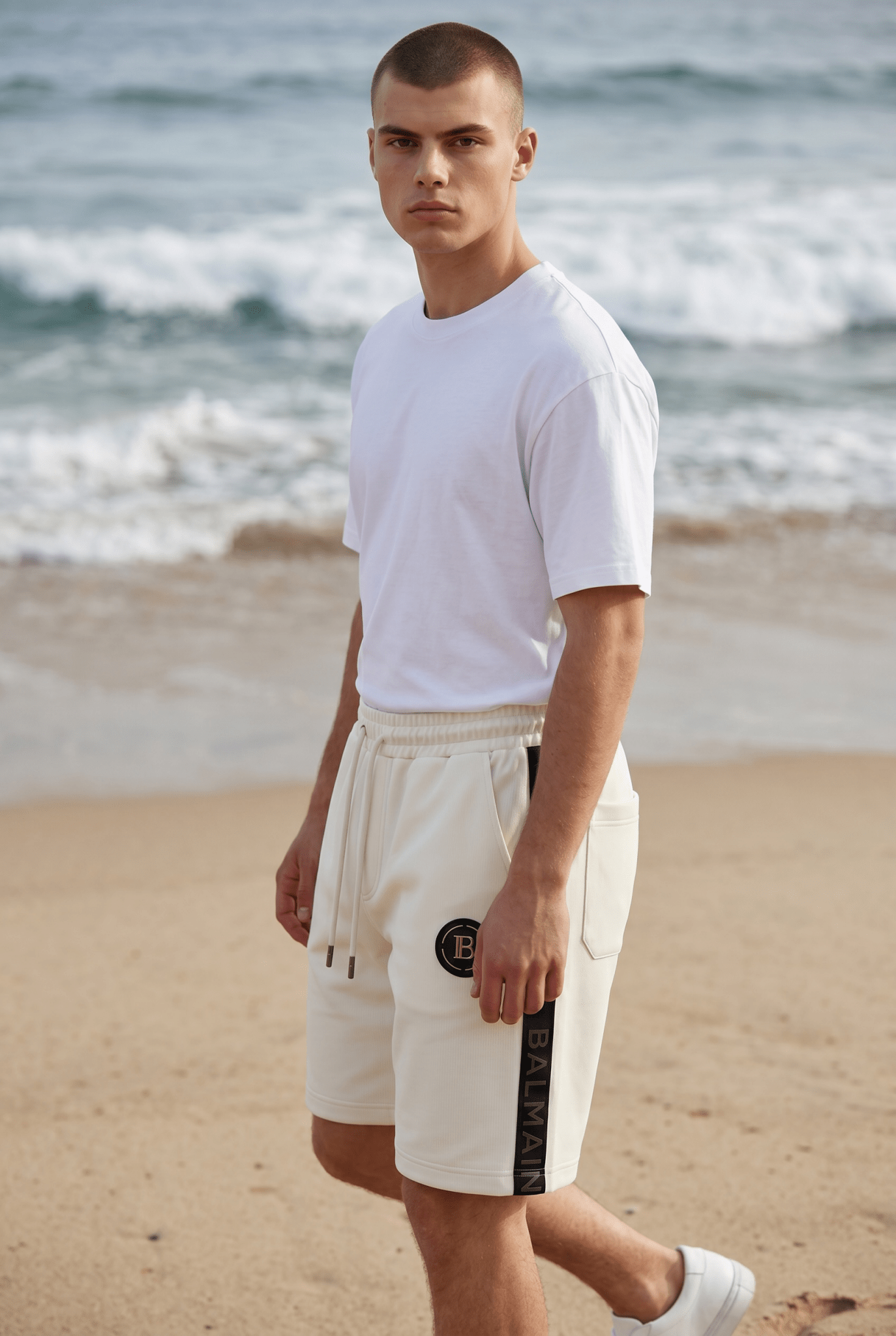 Balmain Paris White Luxury Shorts 🤍🖤 - MASTERPIECE