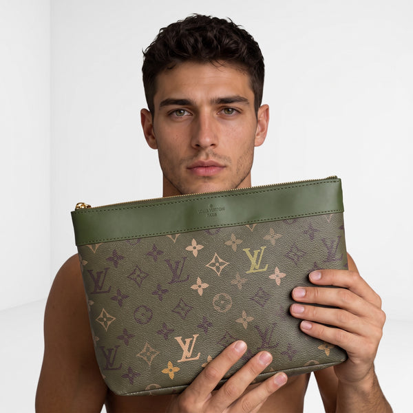 Louis Vuitton Pouch – Green Monogram Clutch 🟩👜