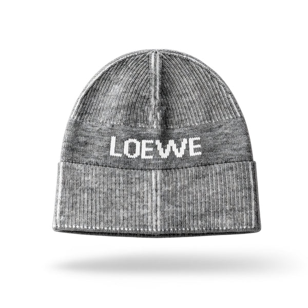 Loewe Logo Knit Beanie — Grey