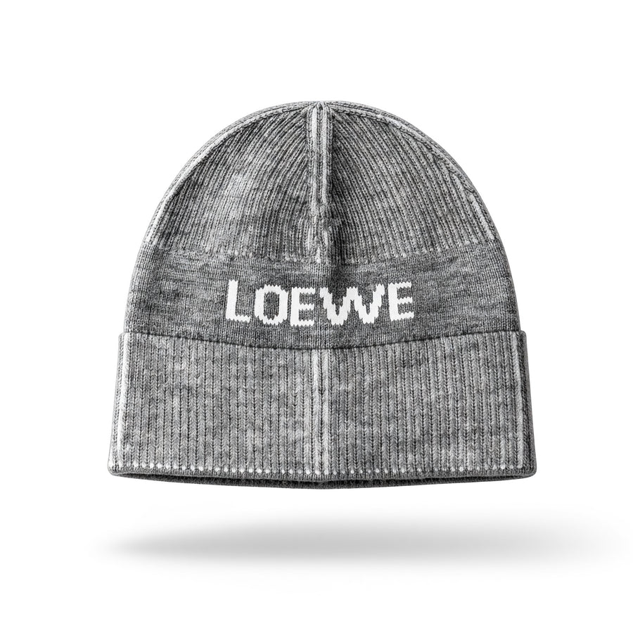 Loewe Logo Knit Beanie — Grey