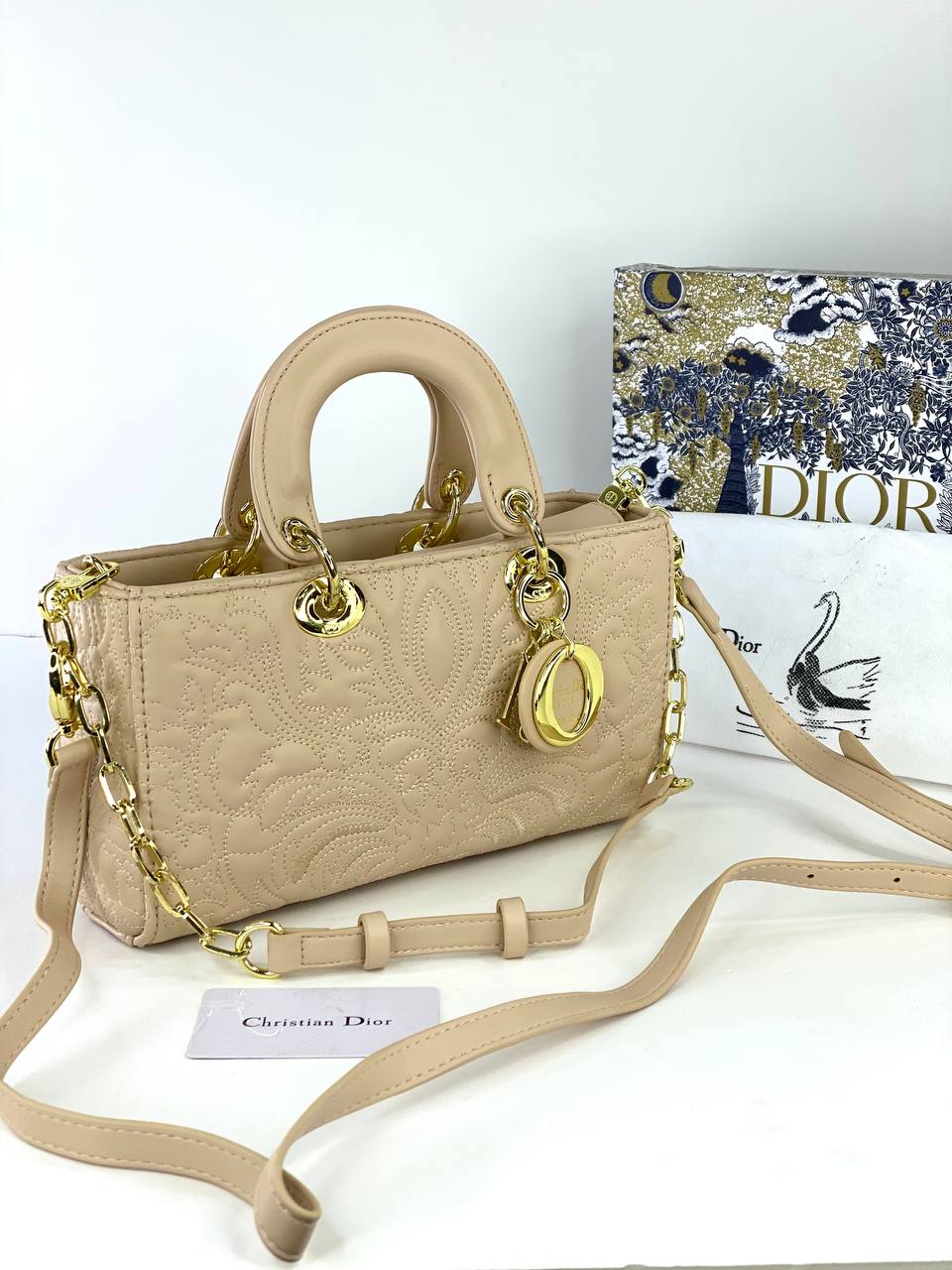 Dior Lady Dior Long Bag with Embroidered Details