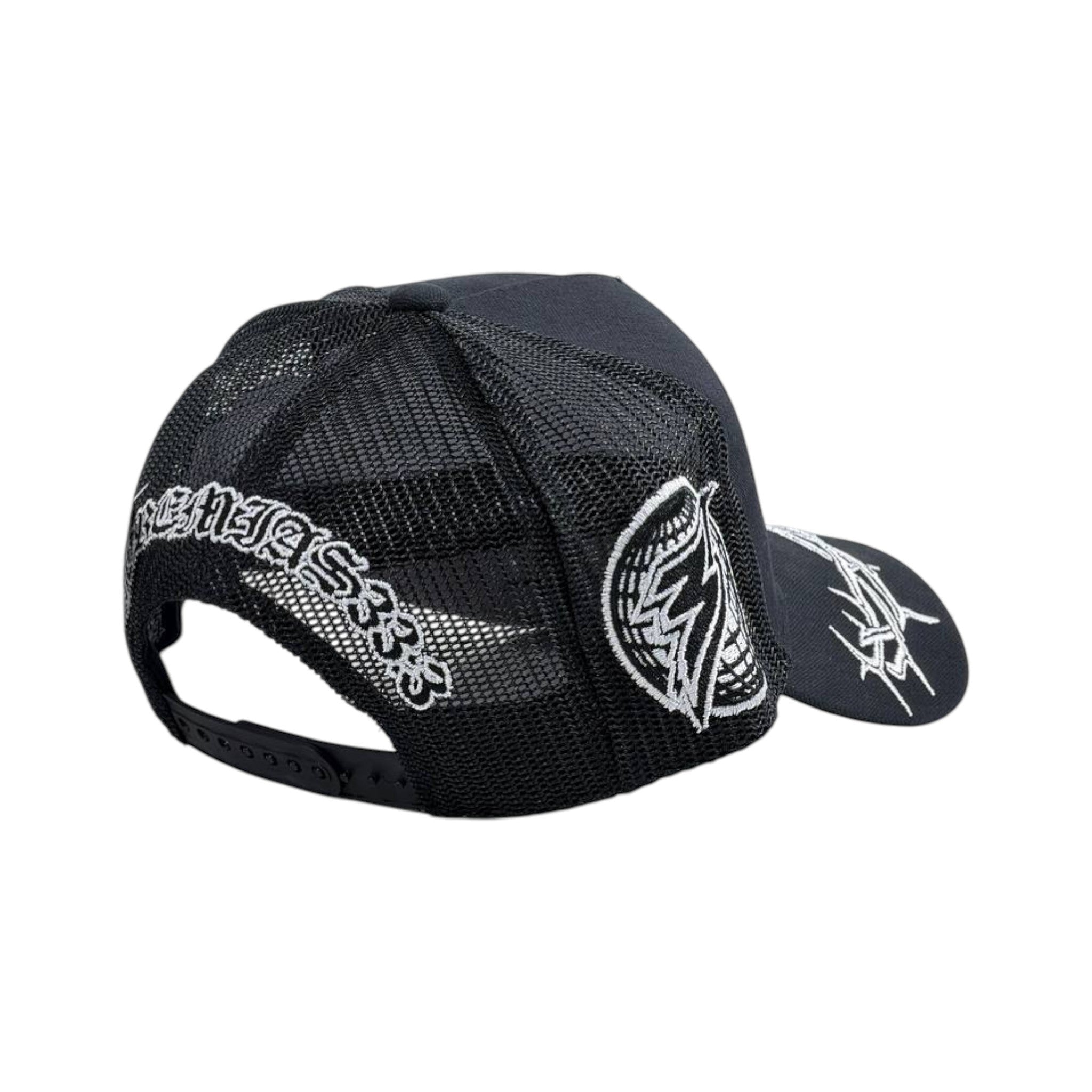 ⚡ Black Thunder Graphic Cap | Streetwear Mesh Trucker Hat 🧢🔥 - MASTERPIECE