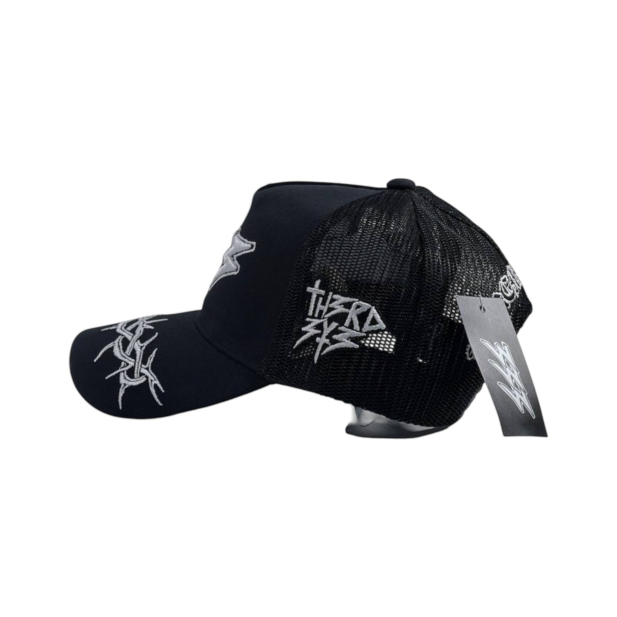 ⚡ Black Thunder Graphic Cap | Streetwear Mesh Trucker Hat 🧢🔥 - MASTERPIECE