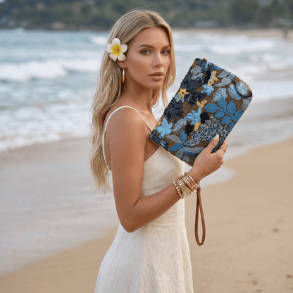 💙 Blue Floral Sequin Clutch | Elegant Statement Evening Bag ✨ - MASTERPIECE