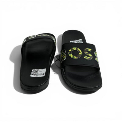 🖤🔥 BOSS Camouflage Logo Slides – Black Statement Street Style - MASTERPIECE