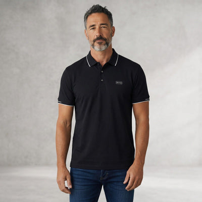 🖤 BOSS Essential Black Polo Shirt – Timeless Smart Casual Luxury - MASTERPIECE