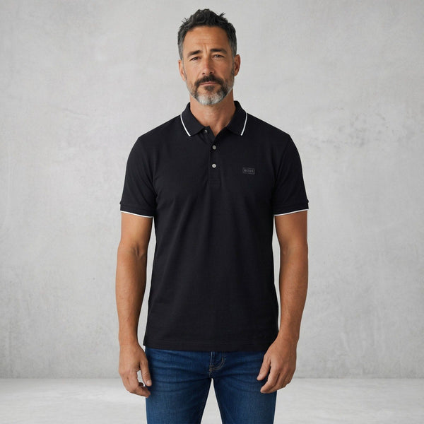 🖤 BOSS Essential Black Polo Shirt – Timeless Smart Casual Luxury