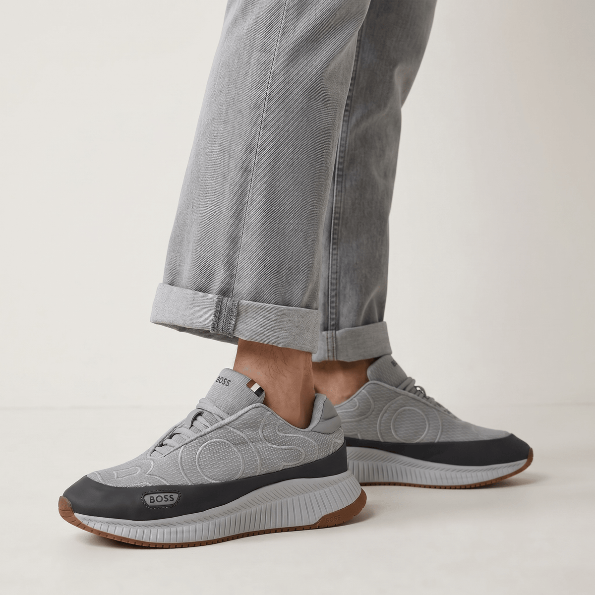 BOSS Grey Knit Sneakers 👟🔥 | Premium Comfort & Modern Luxury Style - MASTERPIECE
