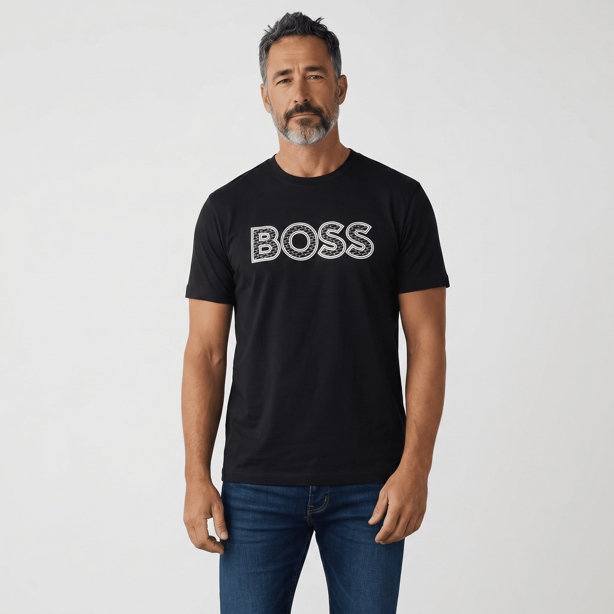 Boss Textured Logo T Shirt - MASTERPIECE