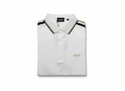 BOSS White Polo Shirt 🤍⚡ Minimal Logo Edition - MASTERPIECE