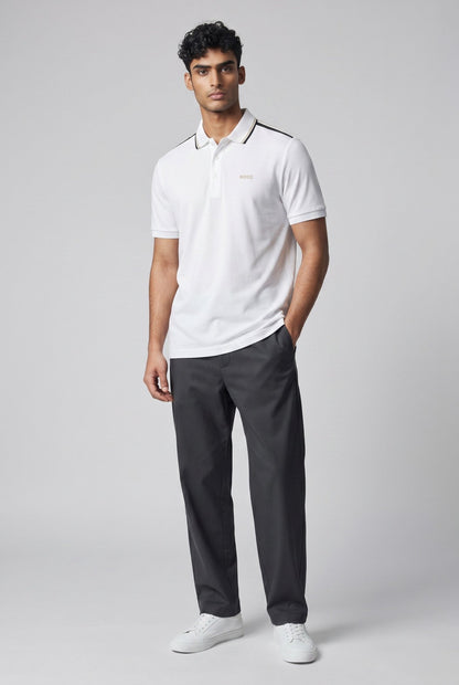BOSS White Polo Shirt 🤍⚡ Minimal Logo Edition - MASTERPIECE