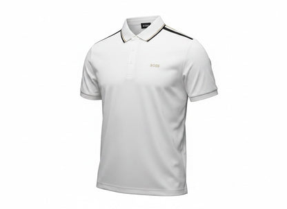 BOSS White Polo Shirt 🤍⚡ Minimal Logo Edition - MASTERPIECE