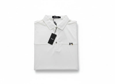 BOSS White Polo Shirt 🤍✨ Signature Minimal Logo - MASTERPIECE