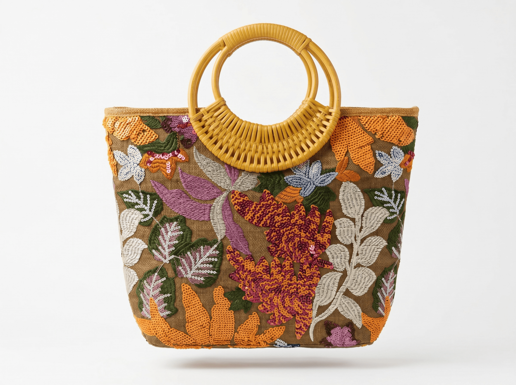 Botanical Sequin Beach Tote Bag 🌿🌺👜 - MASTERPIECE