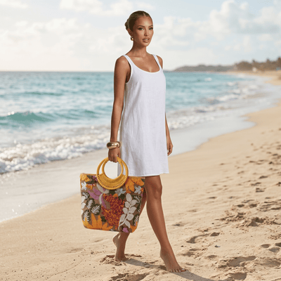 Botanical Sequin Beach Tote Bag 🌿🌺👜 - MASTERPIECE