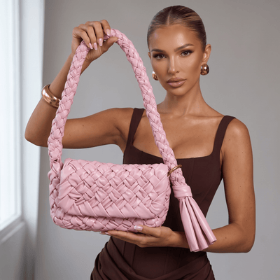 Bottega Veneta Handmade Woven Shoulder Bag — Pink - MASTERPIECE