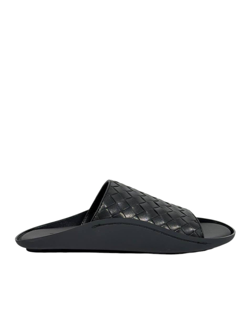 Bottega Veneta Intrecciato Slide Sandals – Black Edition 🖤✨ - MASTERPIECE