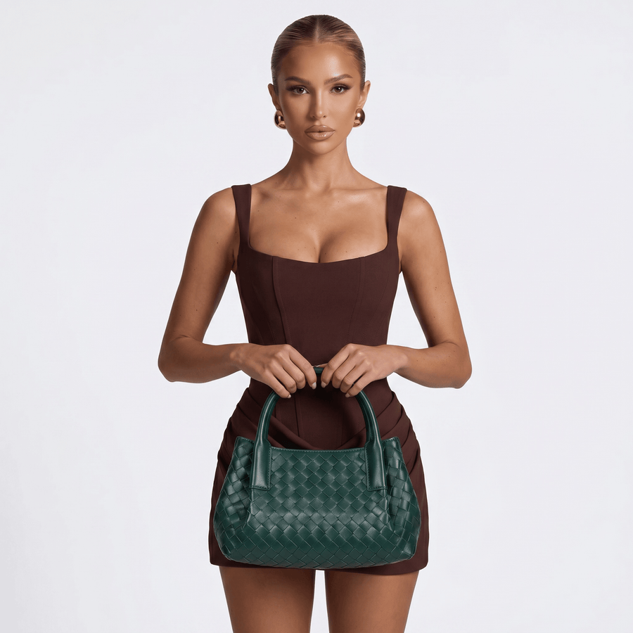 Bottega Veneta Mini Intrecciato Tote — Emerald Green