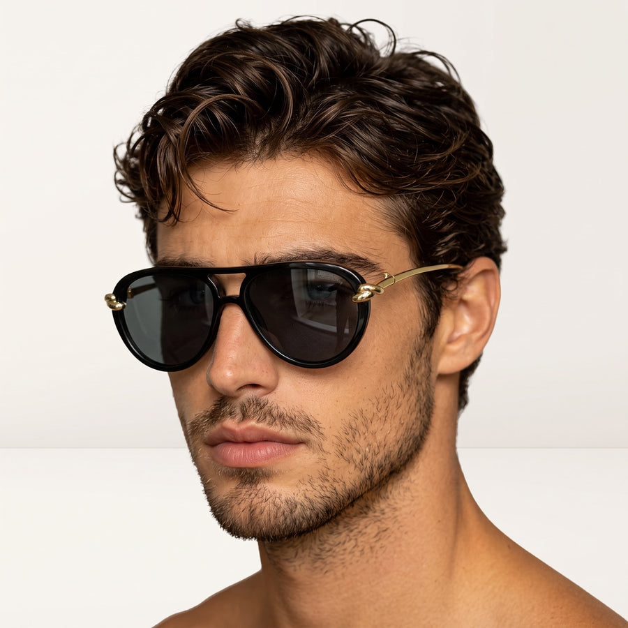 Bottega Veneta Sunglasses — Black & Gold